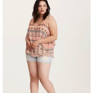 Torrid Orange Boho Sleeveless Cross Back Top